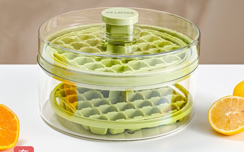 Ice Cube Trays Silicone Ice Trays for Freezer Easy to Release Ice Tray Molds for Whiskey Cool Drinks with Bin & Lid
