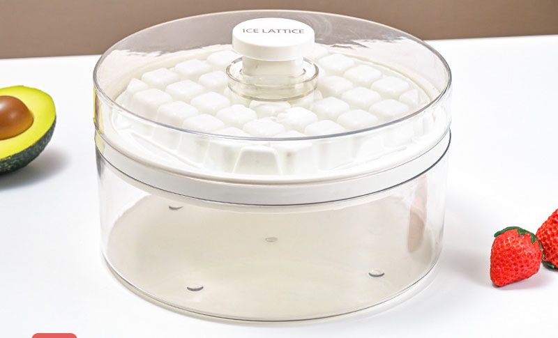 Ice Cube Trays Silicone Ice Trays for Freezer Easy to Release Ice Tray Molds for Whiskey Cool Drinks with Bin & Lid