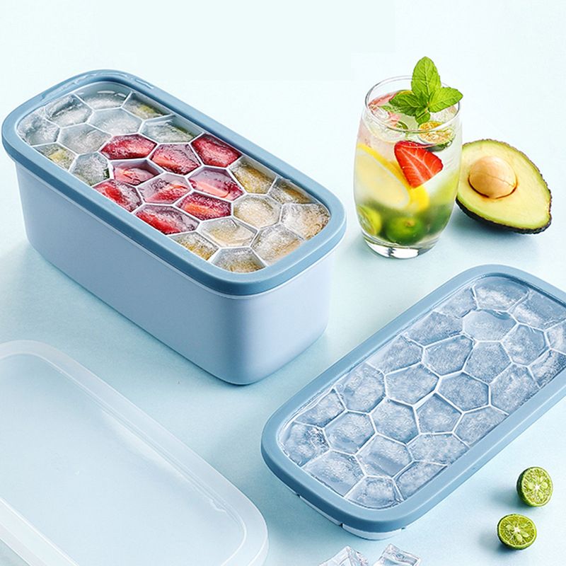 Easy release silicone tray ice cube Tray For Freezer Ice Bucket Storage Bin Ice Box Container With Lid