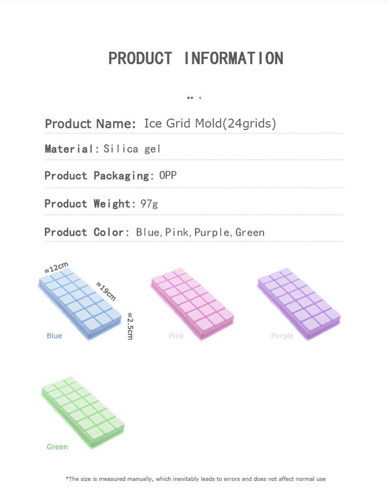 24 holes custom personalized maker rubber ice cube trays mold silicone with lid