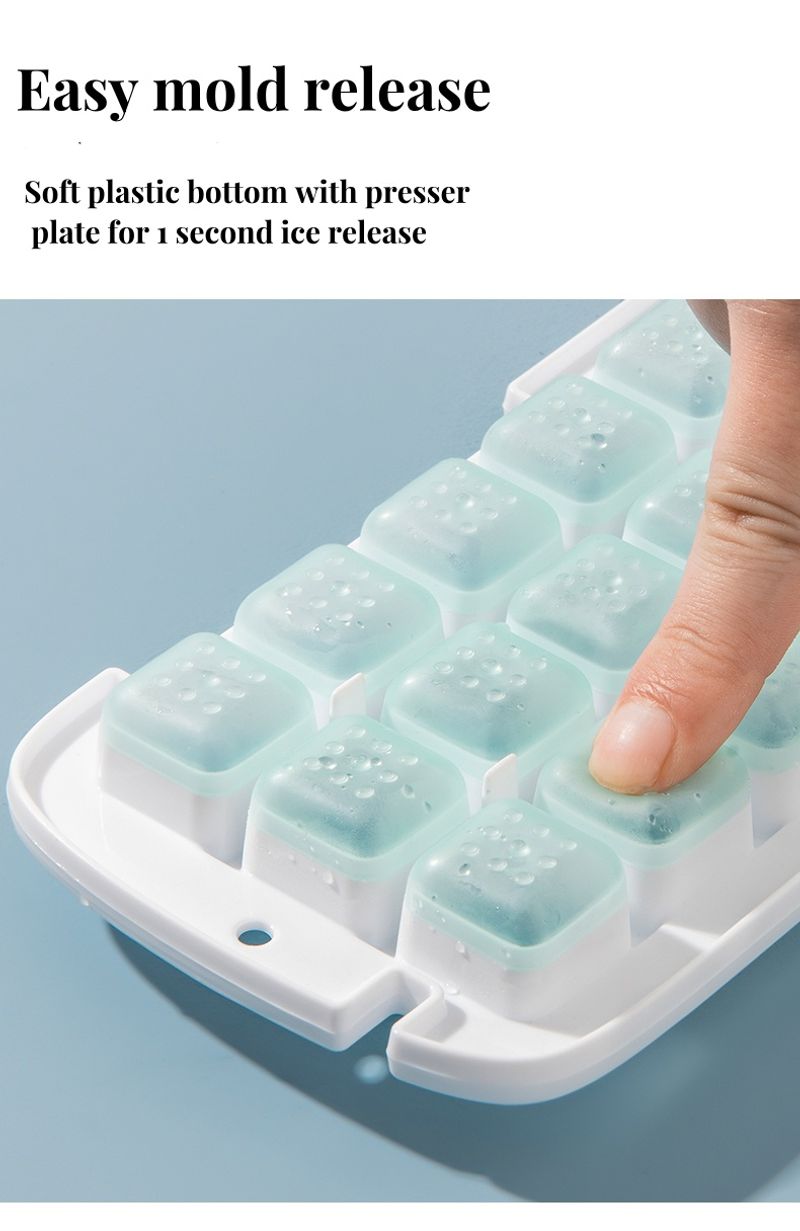 Food-grade Silicone Ice Cube Tray with Lid and Storage Bin for Freezer, Easy-Release 2 * 36 Small Nugget Ice Trays 1 ice Bucket & Scoop, Flexible Ice Cube Molds with Ice Container