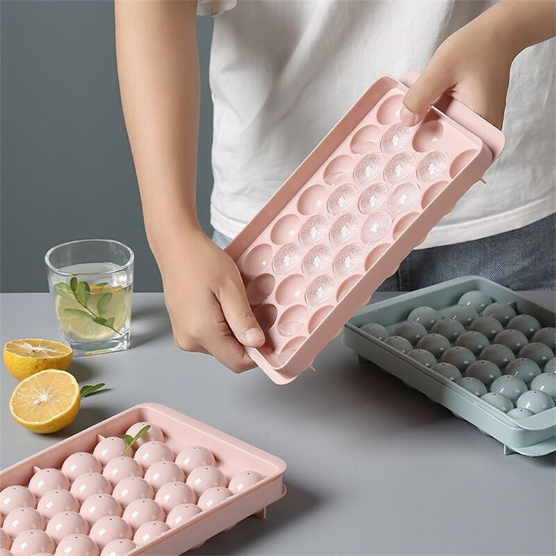 Hot Selling Round Ball Ice Tray Plastic Ice Ball Maker Mold 33 Cavity Mini Circle Ice Cube Tray
