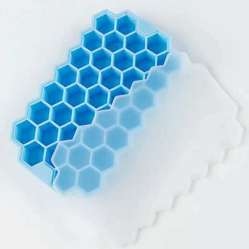 DIY custom silicone ice cube trays molds silicone 32 pieces honey comb ice with lids