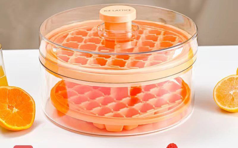 Ice Cube Trays Silicone Ice Trays for Freezer Easy to Release Ice Tray Molds for Whiskey Cool Drinks with Bin & Lid