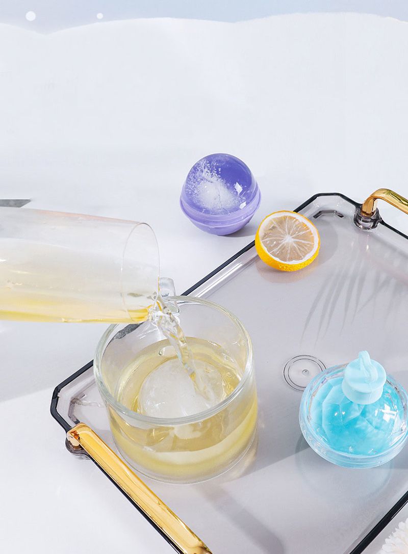 Hot Sale Whiskey Round Ice Cube Molds Creative Ice Cube Trays Silicone Sphere Whiskey Ice Ball Maker