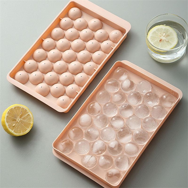 Hot Selling Round Ball Ice Tray Plastic Ice Ball Maker Mold 33 Cavity Mini Circle Ice Cube Tray