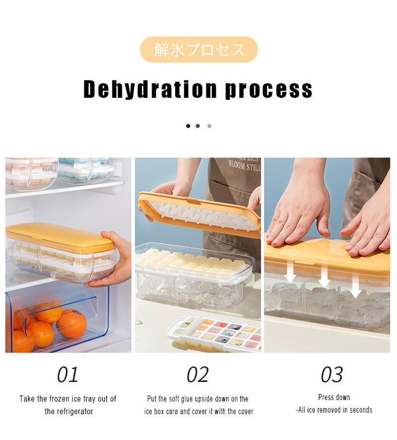 Food-grade Silicone Ice Cube Tray with Lid and Storage Bin for Freezer, Easy-Release 2 * 36 Small Nugget Ice Trays 1 ice Bucket & Scoop, Flexible Ice Cube Molds with Ice Container