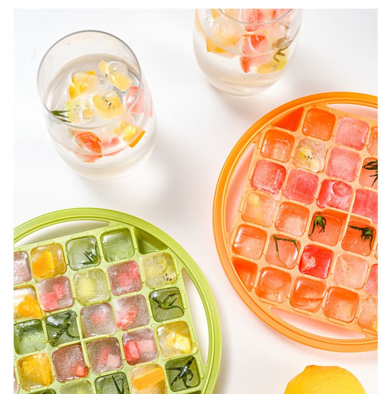 Ice Cube Trays Silicone Ice Trays for Freezer Easy to Release Ice Tray Molds for Whiskey Cool Drinks with Bin & Lid