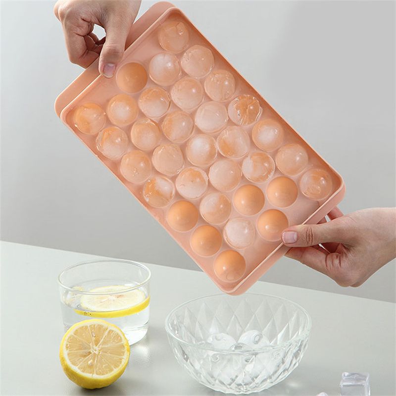 Hot Selling Round Ball Ice Tray Plastic Ice Ball Maker Mold 33 Cavity Mini Circle Ice Cube Tray