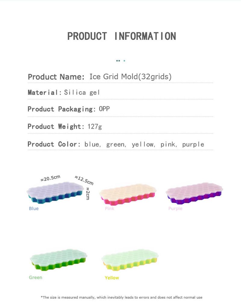 DIY custom silicone ice cube trays molds silicone 32 pieces honey comb ice with lids
