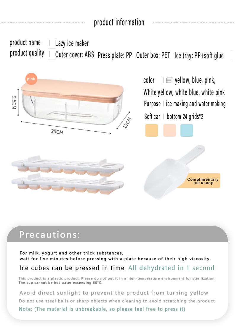 Food-grade Silicone Ice Cube Tray with Lid and Storage Bin for Freezer, Easy-Release 2 * 36 Small Nugget Ice Trays 1 ice Bucket & Scoop, Flexible Ice Cube Molds with Ice Container