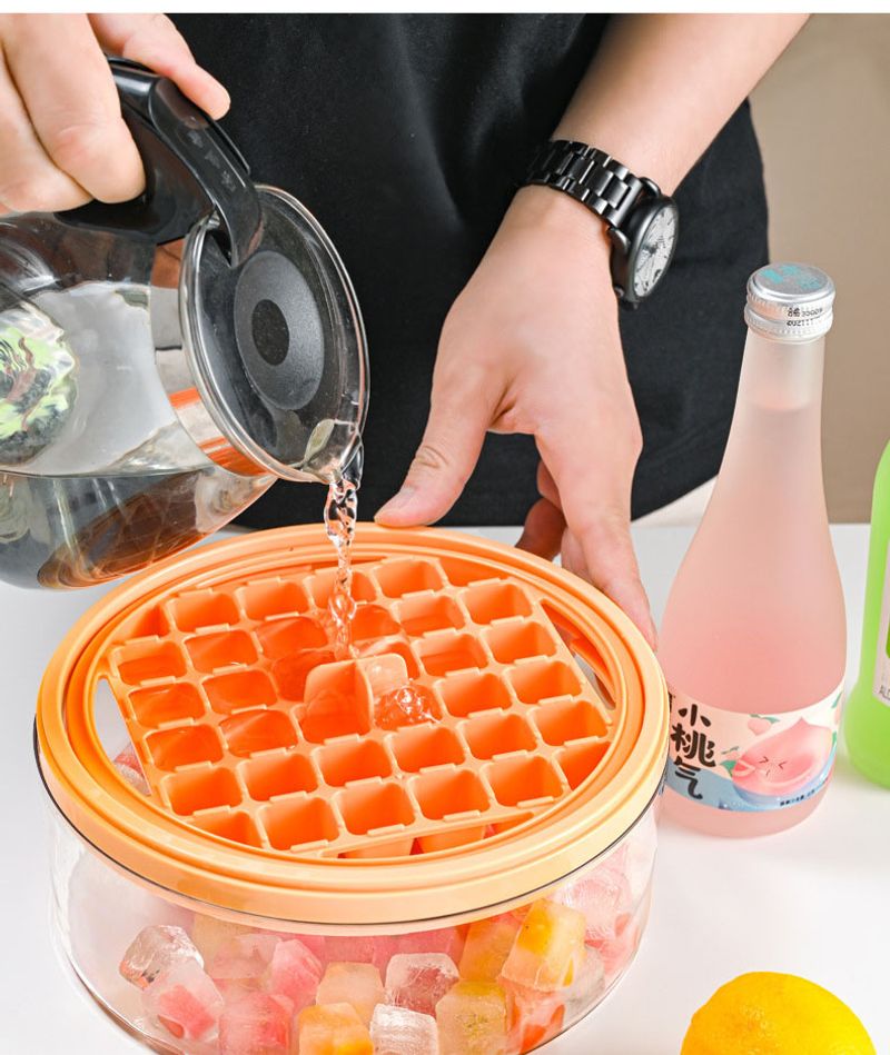 Ice Cube Trays Silicone Ice Trays for Freezer Easy to Release Ice Tray Molds for Whiskey Cool Drinks with Bin & Lid