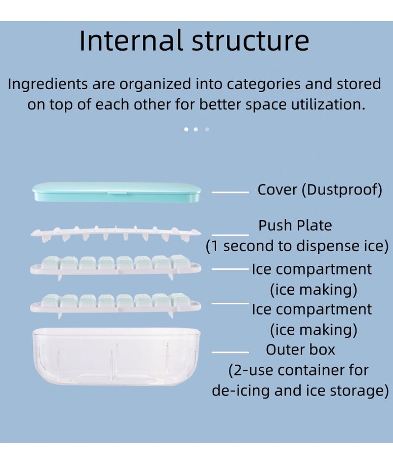 Food-grade Silicone Ice Cube Tray with Lid and Storage Bin for Freezer, Easy-Release 2 * 36 Small Nugget Ice Trays 1 ice Bucket & Scoop, Flexible Ice Cube Molds with Ice Container