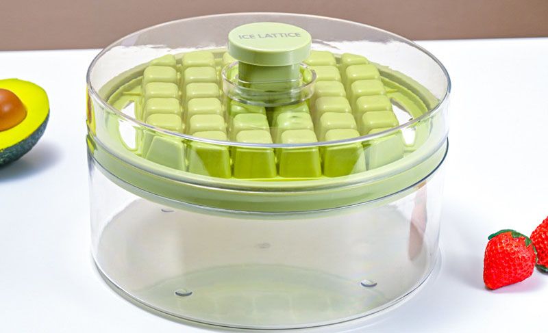 Ice Cube Trays Silicone Ice Trays for Freezer Easy to Release Ice Tray Molds for Whiskey Cool Drinks with Bin & Lid