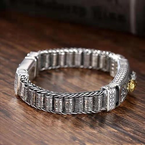 New Arrival Men's Pixiu Bracelet - Intricate Silver Craft with Fortune-Attracting Design, Smooth-Path Symbol and Gold-Accented Pixiu | INS Trendy