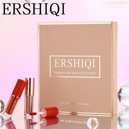 12-Color Book-Style Lip Gloss Set – Matte & Pearl, Non-Sticky, Lip Gloss & Lipstick ✨