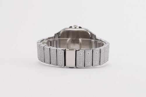 Fashion Square Moissanite - Inlaid Starry - Sky Roman Numeral Unisex Quartz Watch: Shine with Timeless Elegance