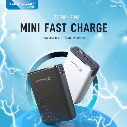 Konfulon Top Selling Products 2026 Mini Power Bank 10000mah 22.5W Fast Charge Type C 20W Mobile Powerbanks With LED Display