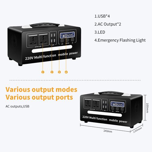 378WH Energy Storage Power Station,Battery Portable Power Station 300W,for Home Backup, Outdoor