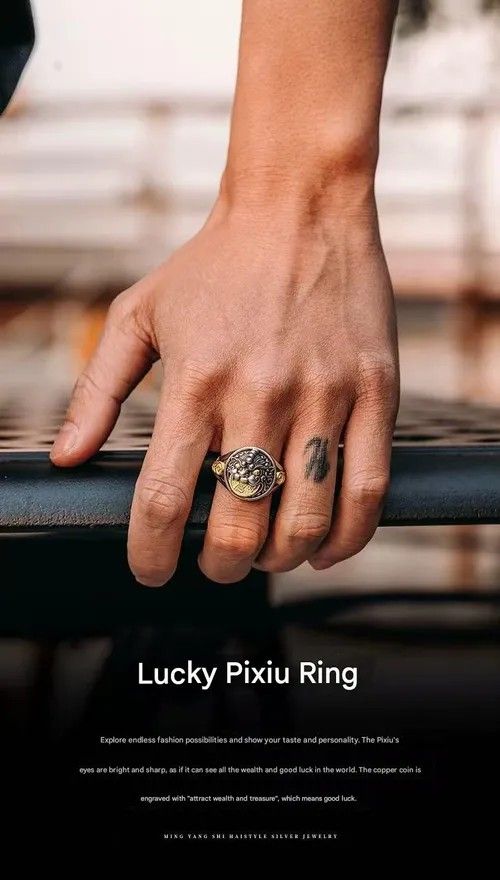 Men & Women Two-Tone Pixiu Ring - Rotatable Wealth-Attracting Coin Jewelry