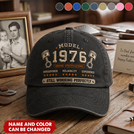 Still Working Perfectly Since Year- Personalized Vintage Cap For Dad, Husband, Grandpa - Father's Day Gift