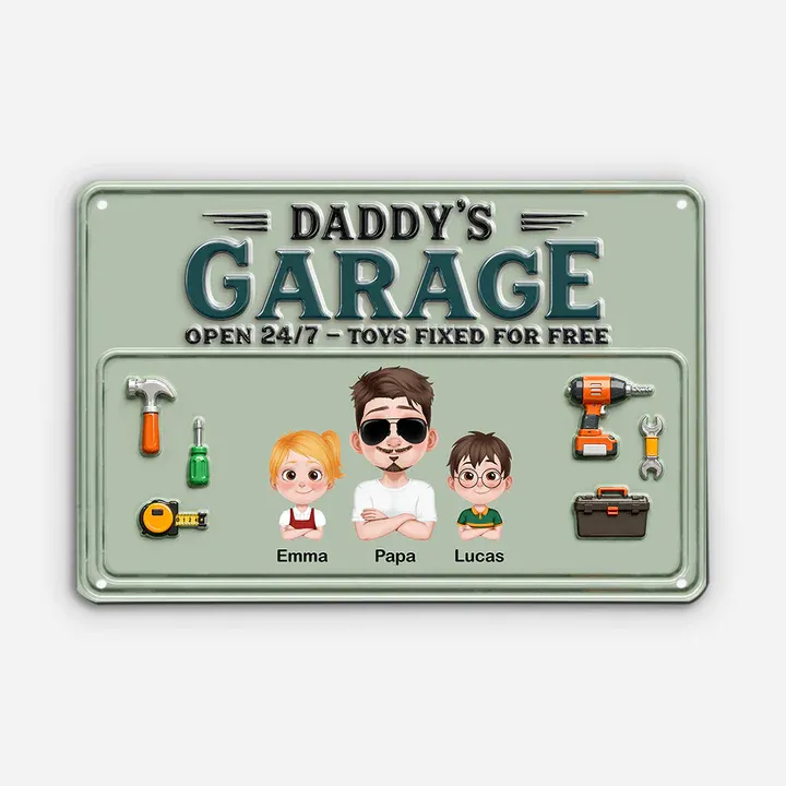 Dad's Garage Metal Sign - Personalized Gifts for Dad