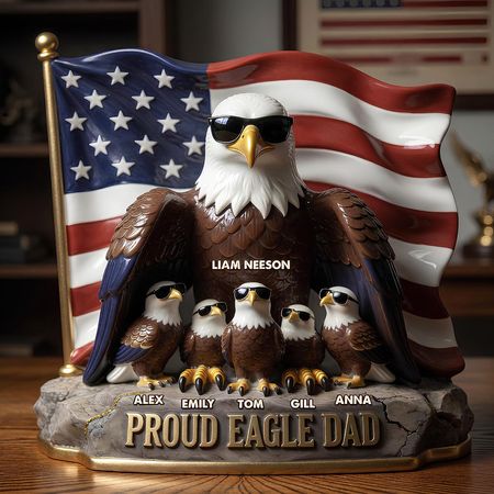 Proud Eagle Dad Acrylic Plaque - Personalized Gifts For Dad