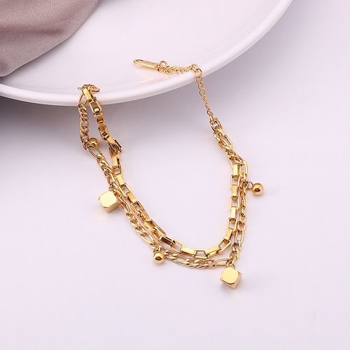 Stainless Steel 18K Gold Double-Layer Octagonal Chain New Online Explosion Bracelet