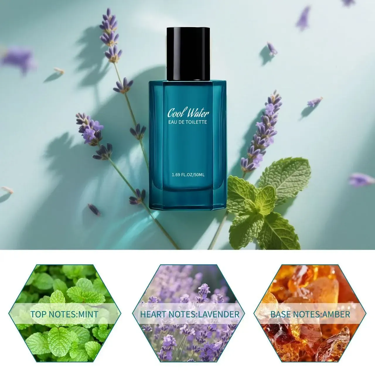 Men - Fresh Aquatic Scent with Green Mandarin, Coconut Water & Amber Accord