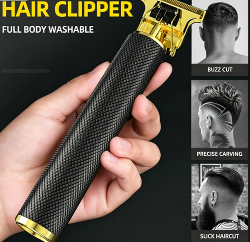 Golden Rolling Flower Multifunctional Hair Clipper Electric Push Clipper Strong Long Range Electric Thruster Aluminum Alloy Detachable Strong Range