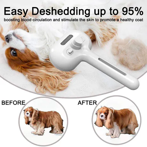 Electric Spray Pet Grooming & Massage Comb – White