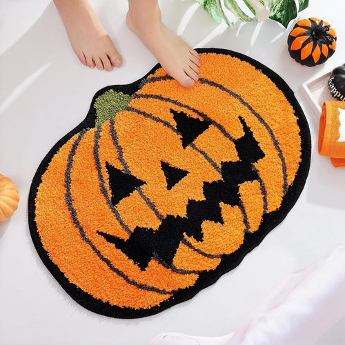 Halloween Themed Imitation Cashmere Bath Rug