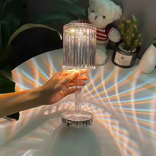 Crystal-Style LED Table Lamp with Touch & Remote Control
