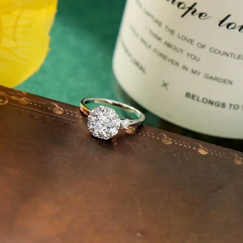 Adjustable Spinning Starlight Ring – Silver Tone