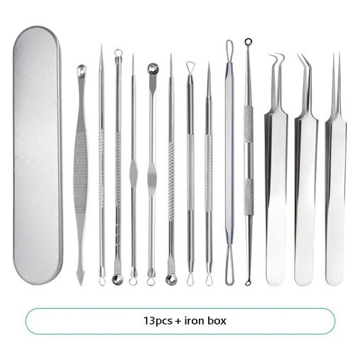 Blackhead Remover Tools, 15 PCS Pimple Popper Tool Kit, Acne Blackhead Tools for Blemish, 410 Premium Professional Stainless Acne Pimple Extractor Tool with Metal Box