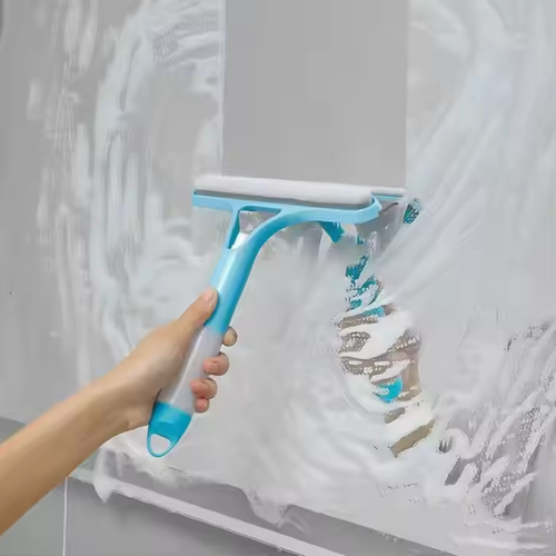 2-Pack 3In1 Glass Cleaner BuiltIn Sprayer With Sponge And Squeegee