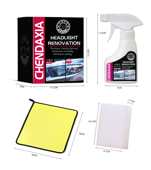 Car Headlight Renovation Cleaner Set