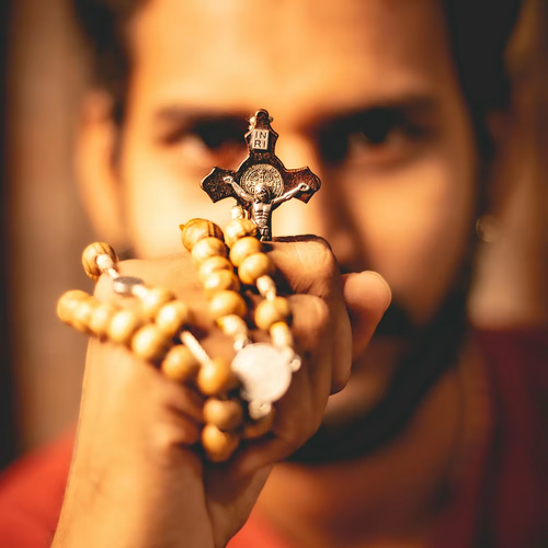 Hand made Wooden Rosary With Cross