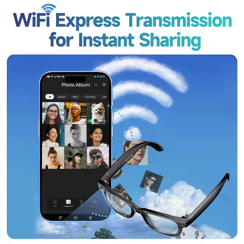 Smart Glasses with AI Recognition & Shooting