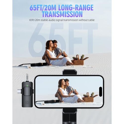 TiLECC Wireless Lapel Microphone Type-c For IPhone Android IPad