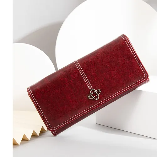 Women's Long Zip Wallet – Burgundy