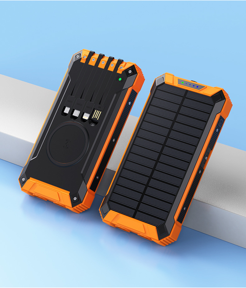 20000mAh LED Light Solar Power Bank 4 Cables Included