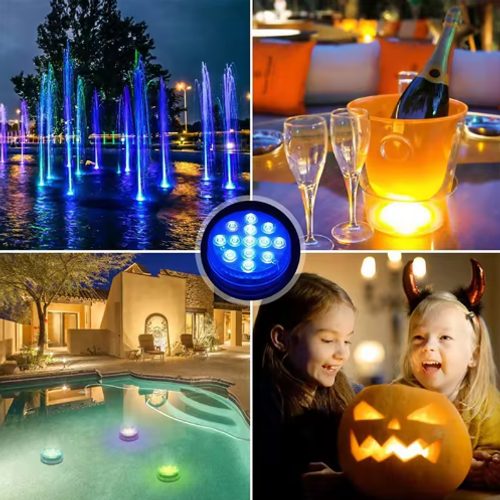 4-Pack Colorful Multi Mode Submersible LED Lights