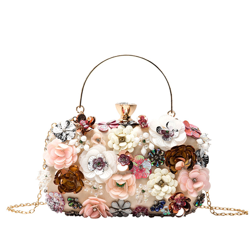 Chic Floral Beaded Evening Hand bag