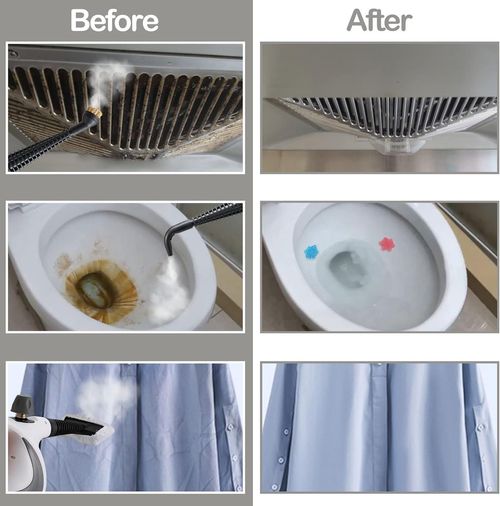 Handheld Steam Cleaner 11-Piece Accessory Set, Perfect for Stain Removal, Curtains, Car Seats, Floor, Window Cleaning, Grey