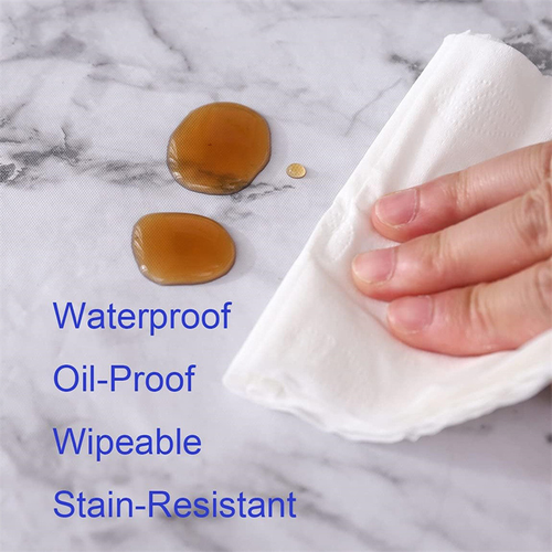 Waterproof Oil Proof Marble Elastic Tablecloth