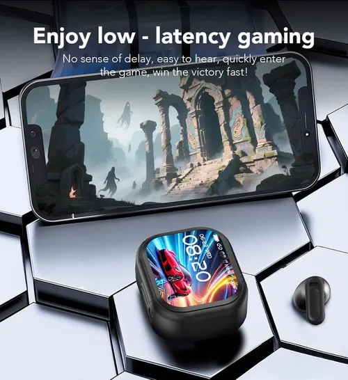 Bluetooth 5.4 Earbuds with LED Power Display – Black