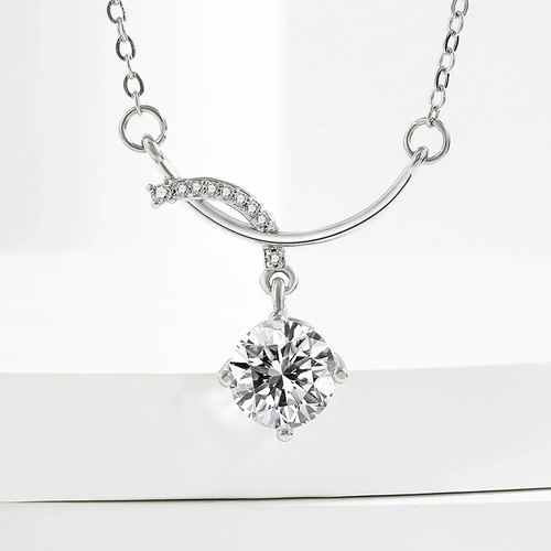 Silver Twist Pendant Necklace