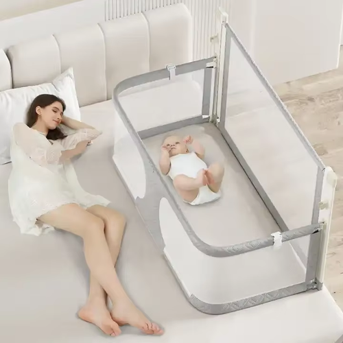 Foldable Baby Sleeping Bed with Safety Rail With Mosquito Net