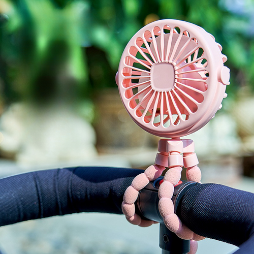 Baby Stroller Handheld Rechargeable USB Bladeless Folding Shakeable Head Mini Fan